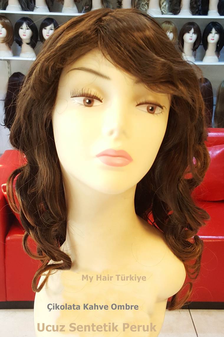 Çikolata Kahve Ombre Ucuz Peruk